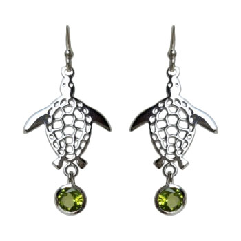 Peridot Turtle Earrings jewelry supply warehouse natural stones