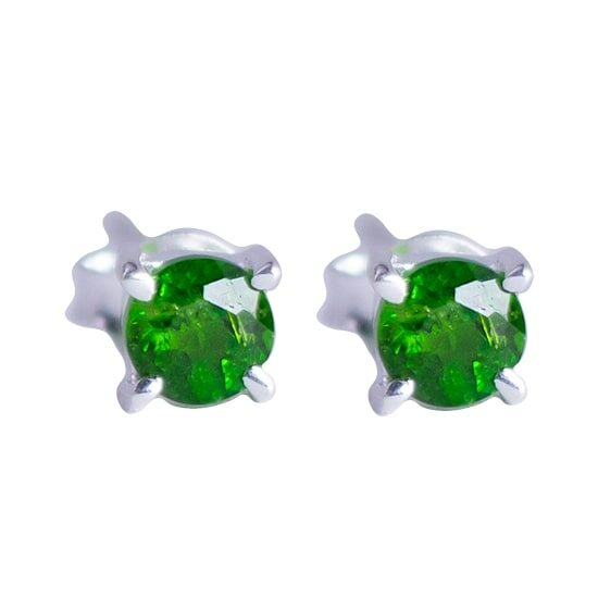 Chrome Diopside Stud Earrings exclusive and rare gemstones