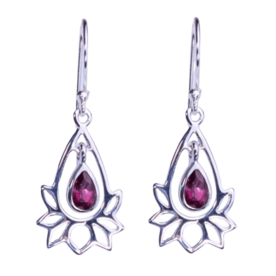 Lotus Love Earrings wholesale sterling silver gemstone jewelry