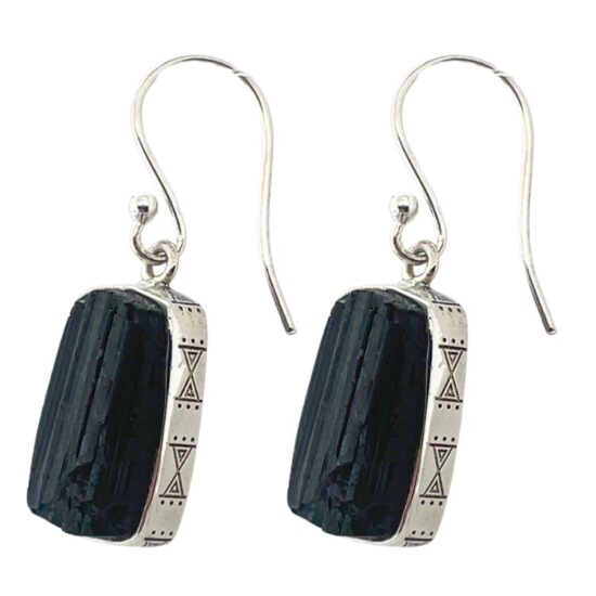 Black Tourmaline Earth Earrings