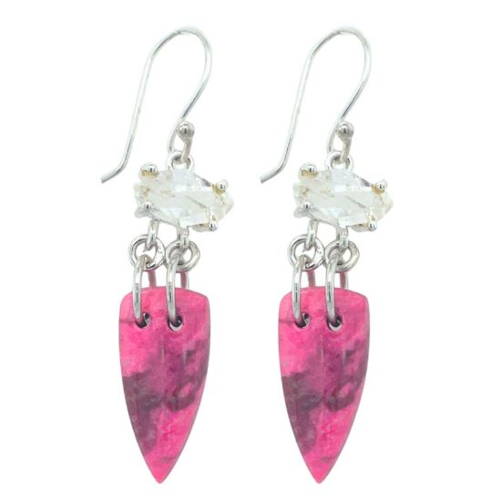 Pink Rosaline Herkimer Diamond Earrings