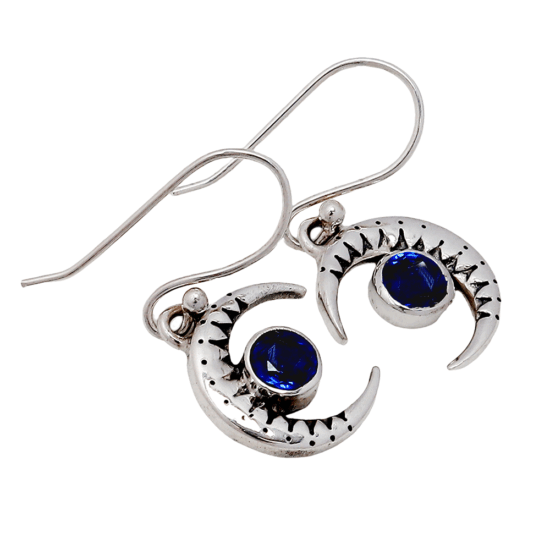 Kyanite Crescent Blue Moon Destiny Earrings protection wholesale natural gemstone jewelry