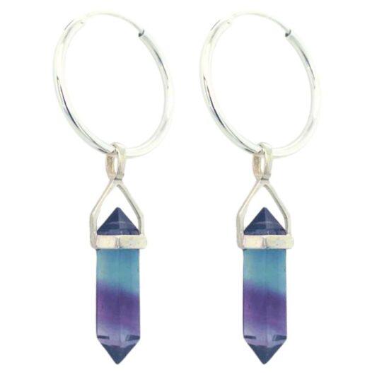 Fluorite Hoop Earrings