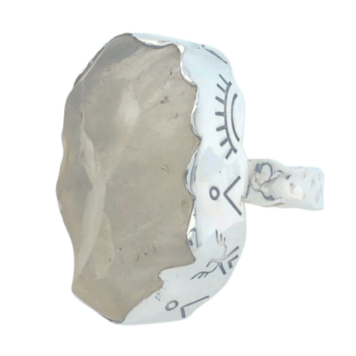 Libyan Golden Desert Glass Sun Tribe Unisex Ring hypoallergenic silver jewelry sterling gemstones