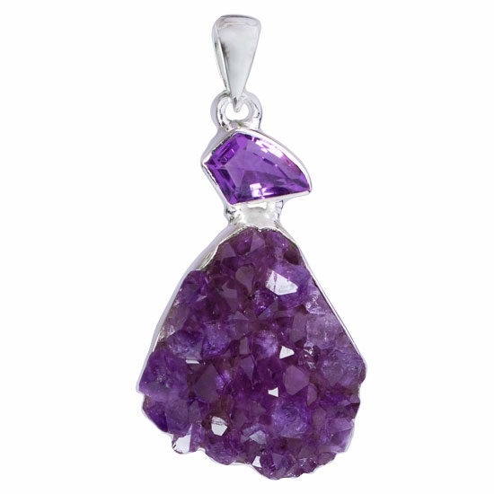 Druzy Amethyst Free Form Pendant wholesale vendor gemstones luxury