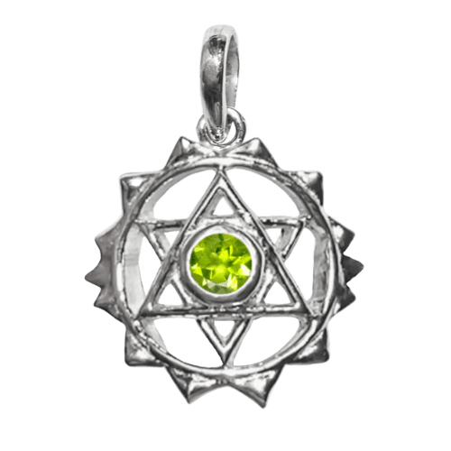 Peridot Heart Chakra Pendant sterling silver natural gemstone jewelry wholesale vendor