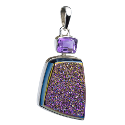 Druzy Purple Glitter Pendant