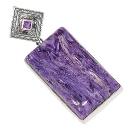 Charoite Amethyst Pendant