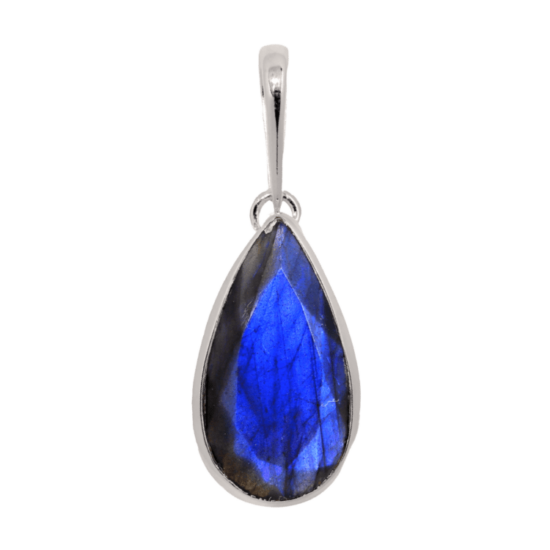 Labradorite Blue Light Flash Pendant natural gemstone wholesale sterling silver jewelry vendor