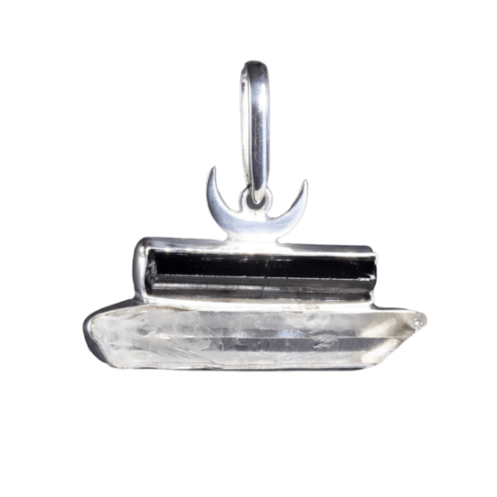 Black Tourmaline Crystal Moon Madness Pendant fashion jewelry vendor direct