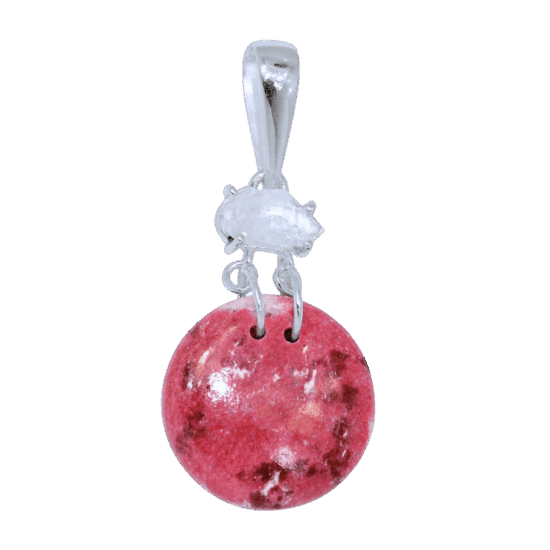 Pink Rosaline Herkimer Diamond Pendant wholesale jewelry new age