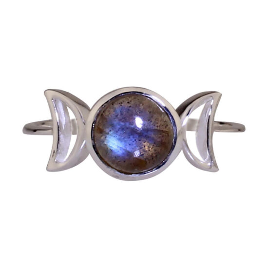 Labradorite Triple Goddess Moon Ring wholesale sterling silver gemstone jewelry