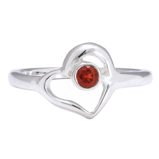 Garnet Sweet Heart Ring wholesale sterling silver natural gemstone jewelry