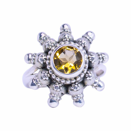 Citrine Tribal Sun Ring wholesale crystal gemstone suppliers