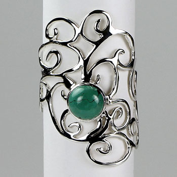 Turquoise Spiral Swirls Ring exclusive and rare gemstones hand-picked jewelry for retailers
