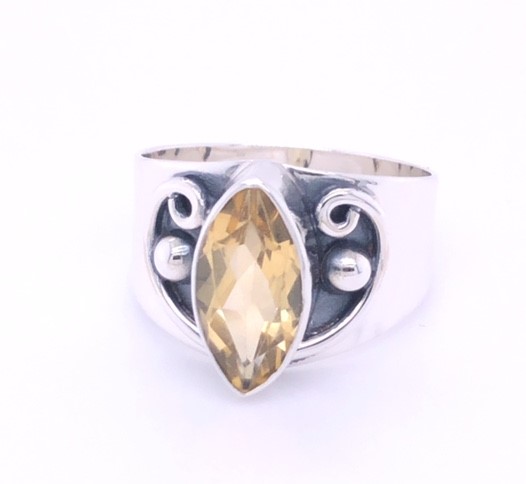 Citrine Cavalier Ring wholesale sterling silver gemstone jewelry