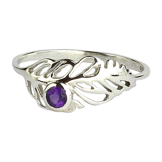 Amethyst Feather Ring simple wholesale shopping real jewelry wholesale