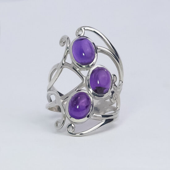 Amethyst Triplet Ring sterling silver wholesale suppliers vendor direct