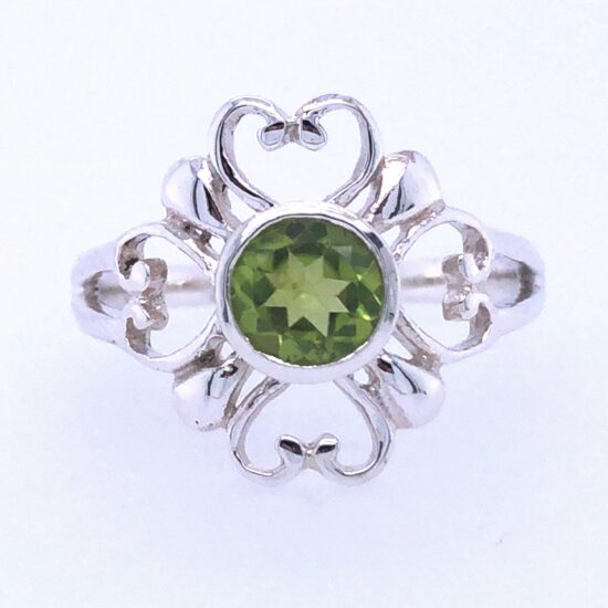 Peridot Poetic Hearts Ring wholesale sterling silver gemstone jewelry