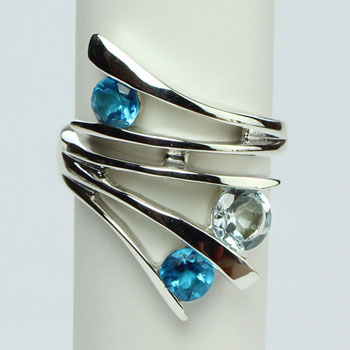 Blue Topaz Swiss Ring fine jewelry wholesale suppliers hypoallergenic silver jewelry