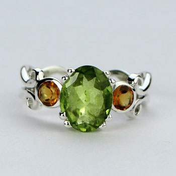 Peridot Smoky Quartz Opulence Ring real jewelry wholesale simple wholesale shopping