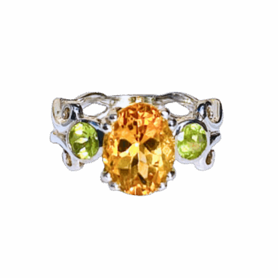 Citrine Peridot Opulence Ring wholesale sterling silver natural gemstone jewelry