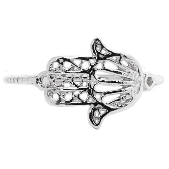 Silver Healing Hand Hamsa Ring wholesale sterling silver gemstone jewelry