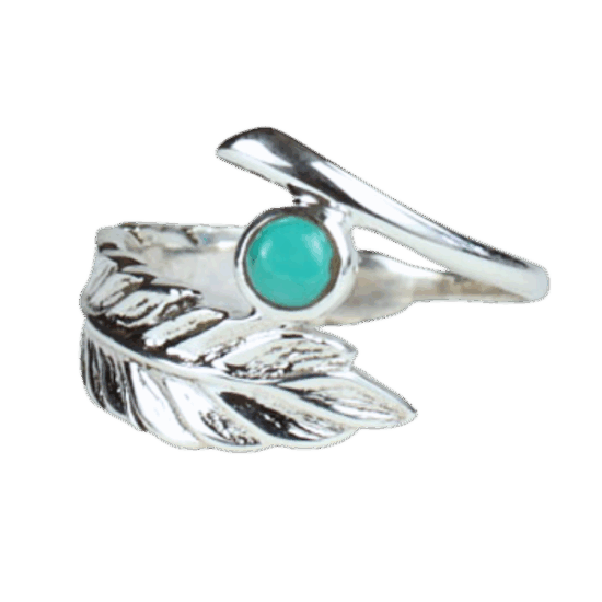 Turquoise Feather Brave Ring