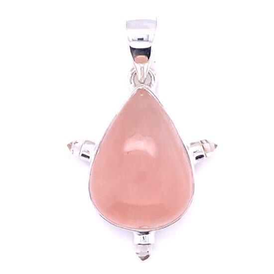 Rose Quartz Crystalline Pendant wholesale unique gemstone jewelry