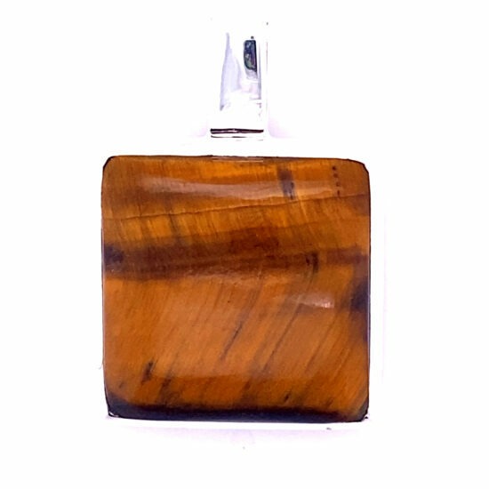 Tiger Eye Wild Visions Unisex Square Pendant exclusive and rare gemstones